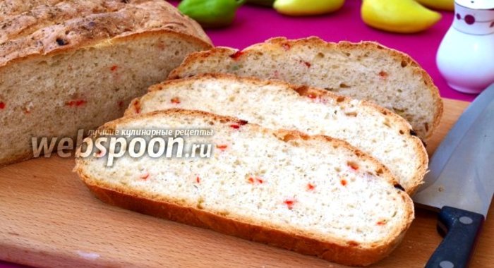 Хлеб с болгарским перцем и чесноком