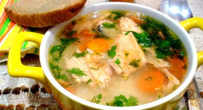 Бульон из хребта лосося с рисом