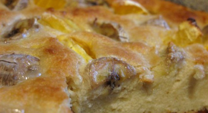 Творожно-банановый пирог с апельсином