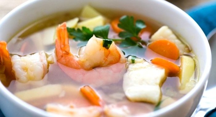 Уха с креветками