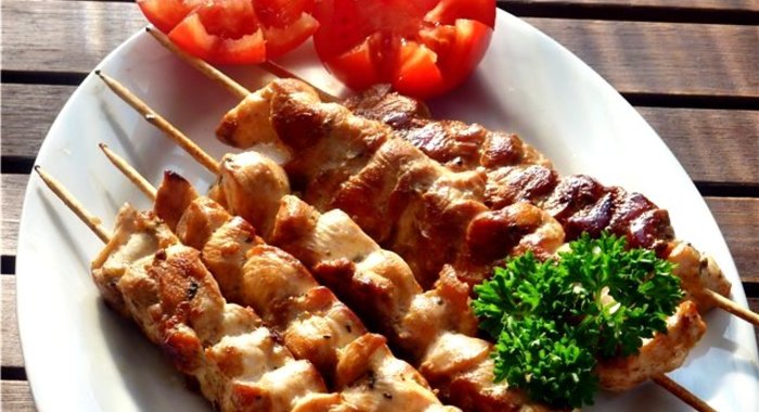 Шашлык из курицы в духовке
