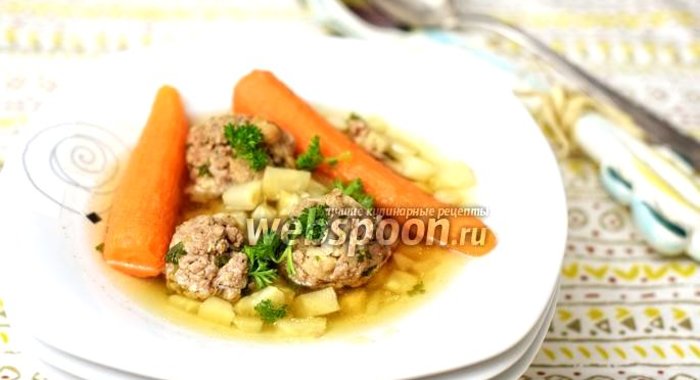 Суп весенний с говяжьими шариками