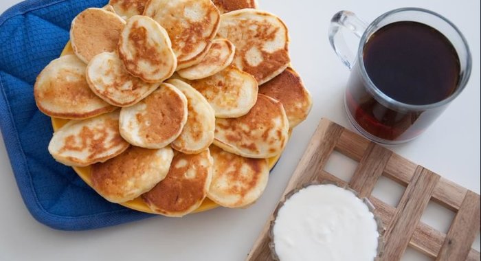 Оладьи на кефире с яйцом и сыром