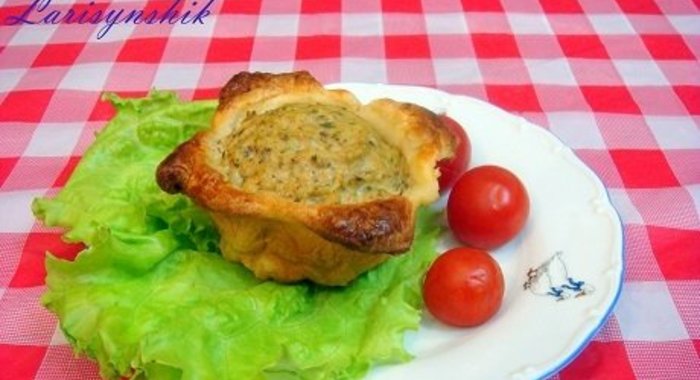 Суфле в горшочке из слоеного теста