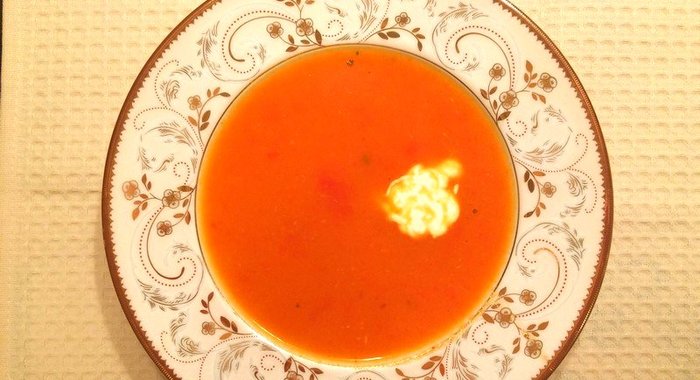 Суп-пюре с болгарским перцем и томатом