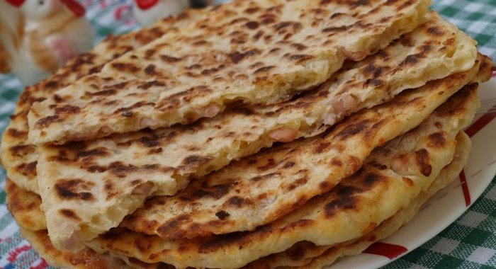 Лепёшки с ветчиной и сыром
