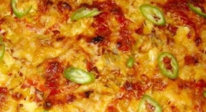 Пицца на кефире с курицей в духове