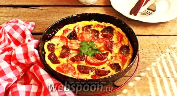 Омлет с вялеными и свежими томатами