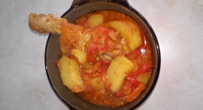 Летнее рагу с курицей