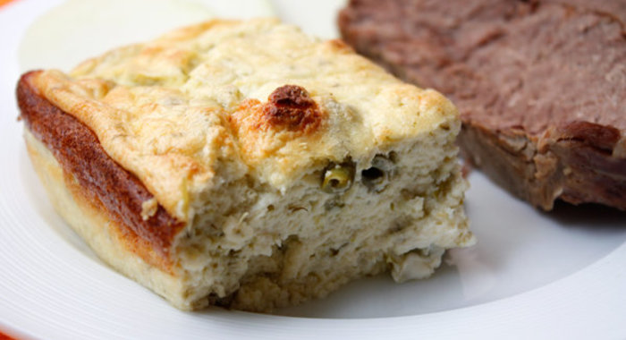 Творожное суфле с зеленой фасолью