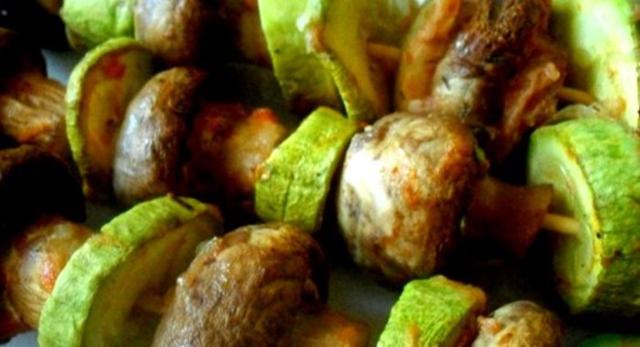 Шашлык из шампиньонов в духовке