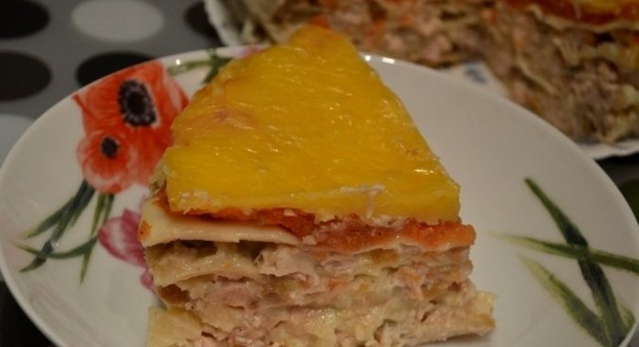 Лазанья с курицей в мультиварке