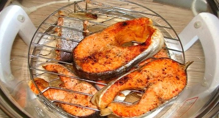 Стейк из семги в аэрогриле
