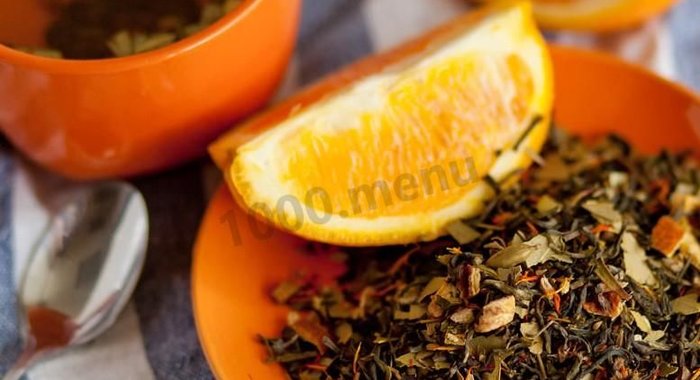 Зеленый чай с апельсином