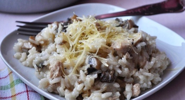 Ризотто с грибами и курицей