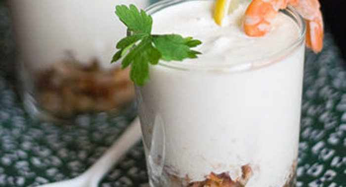 Веррины с креветками, вялеными томатами и кремом из перца