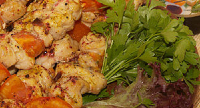 Шашлычки из индейки в соево-ореховом маринаде