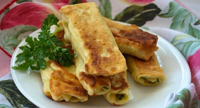 Лавашики с сыром и зеленью