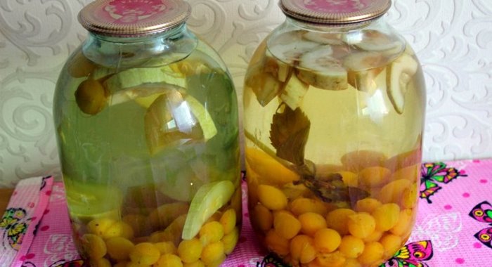 Компот из алычи с кабачком