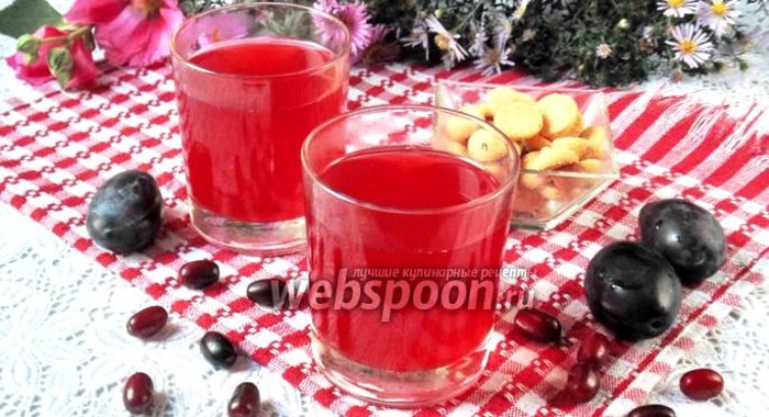 Компот из кизила и слив