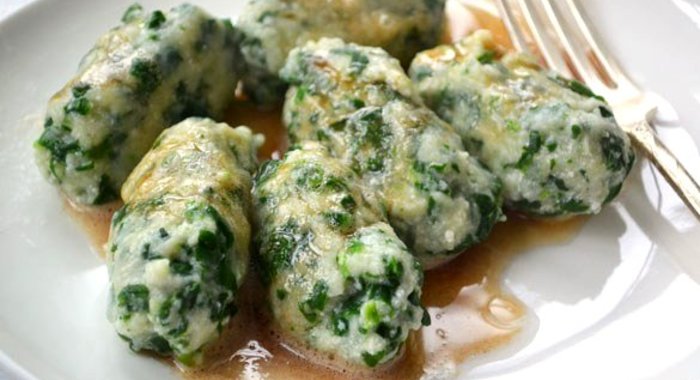 Творожные лепешки со шпинатом (Gnudi)