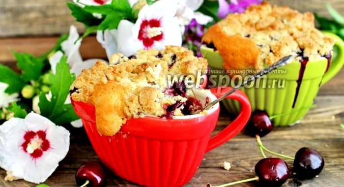 Кексы с голубикой в чашках