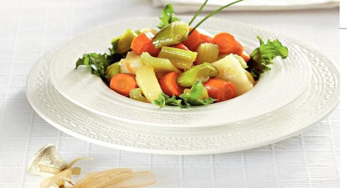 Глазированные овощи с розмариновым медом