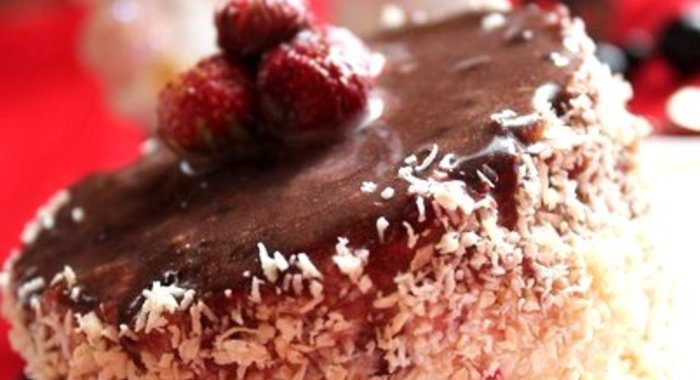 Творожно-земляничное пирожное