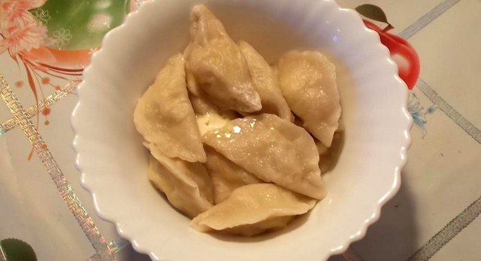 Вареники с картофелем и салом