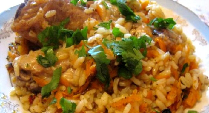 Плов с курицей в утятнице