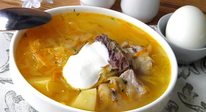 Кислые щи из квашеной капусты