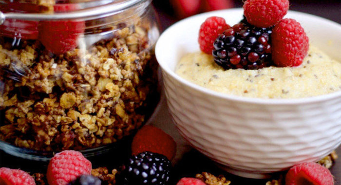 Каша из овсяных отрубей с семенами чиа