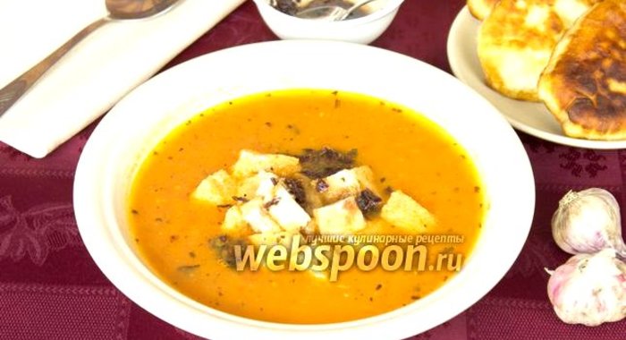 Суп-пюре из печёных помидоров с картофелем