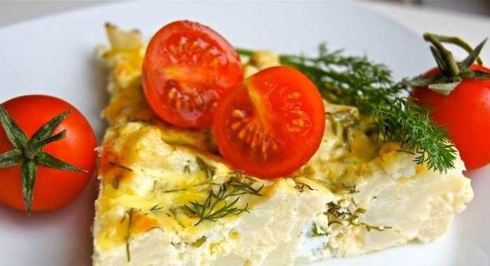 Омлет с цветной капустой