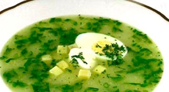 Щи из щавеля с яйцом