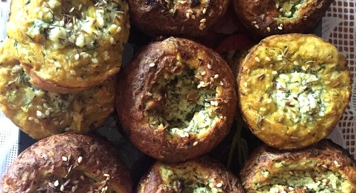 Кабачковые кексы с творожной начинкой