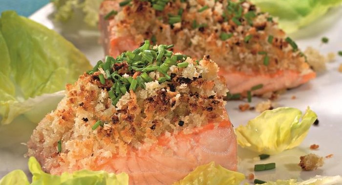 Стейки из лосося с хреном