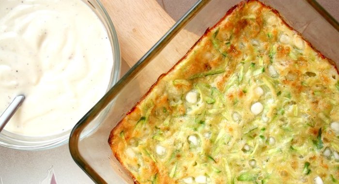 Запеканка из кабачка с зерненым творогом