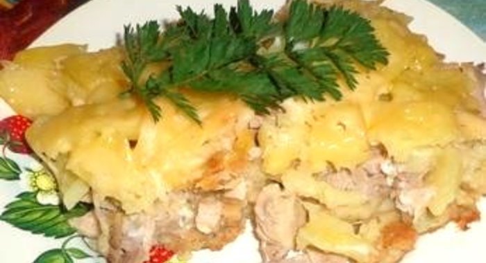 Запеканка с картофелем и крекером