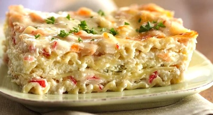 Лазанья из морепродуктов