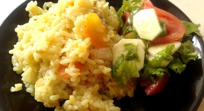 Плов с окорочками и овощами