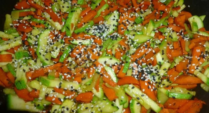 Овощи в медовом соусе