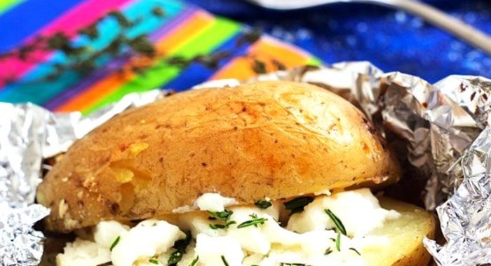 Печеный картофель с суфле из тимьяна