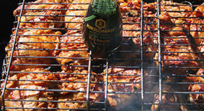 Шашлык из курицы с соусом Киккоман