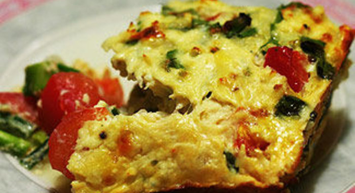 Рисовая запеканка с зеленым луком