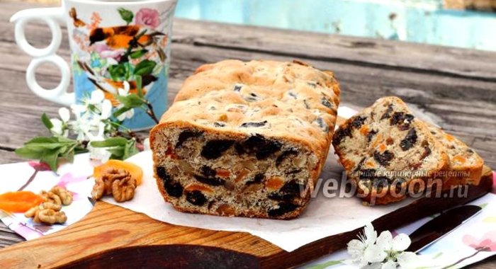 Кекс с сухофруктами и орехами