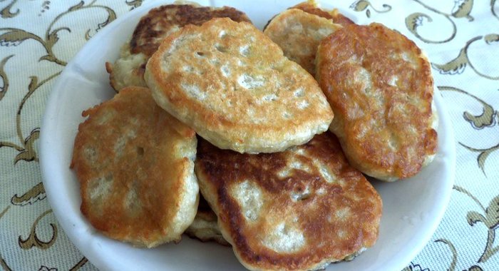 Постные оладьи с яблоками