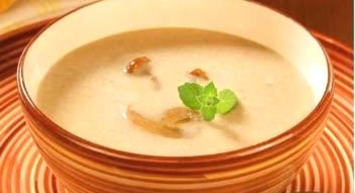 Суп-пюре из фасоли с грибами