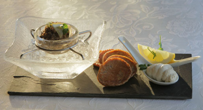 Оладьи с муссом из шпрот