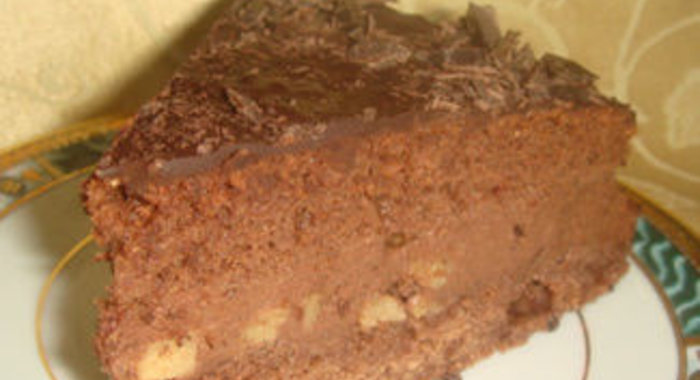 Гречишный торт с грушей и творожно-шоколадным кремом